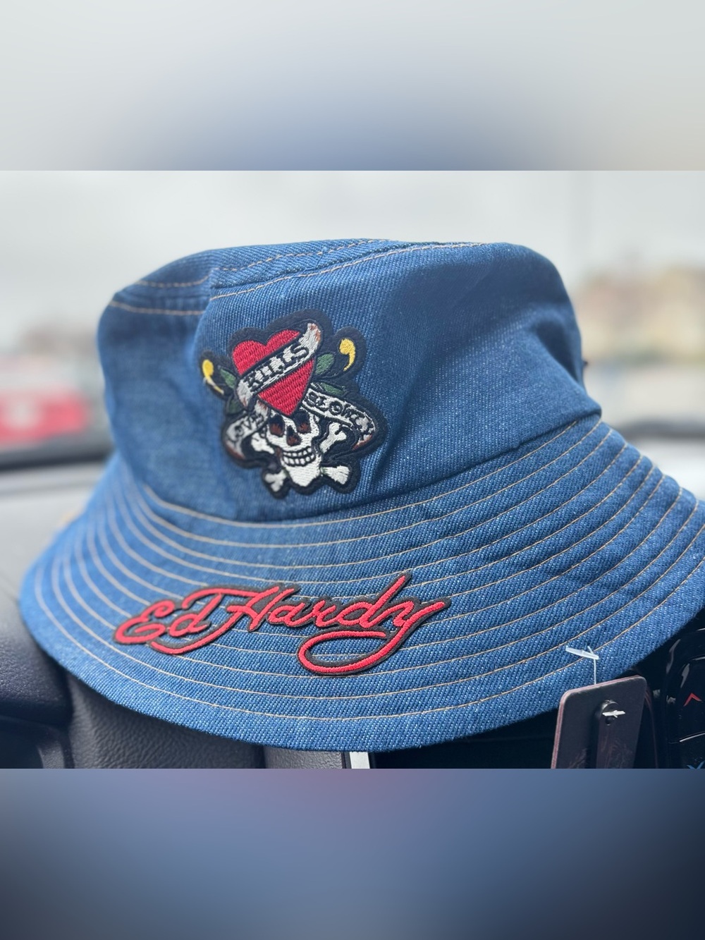 Ed Hardy adjustable Bucket Hat NWT